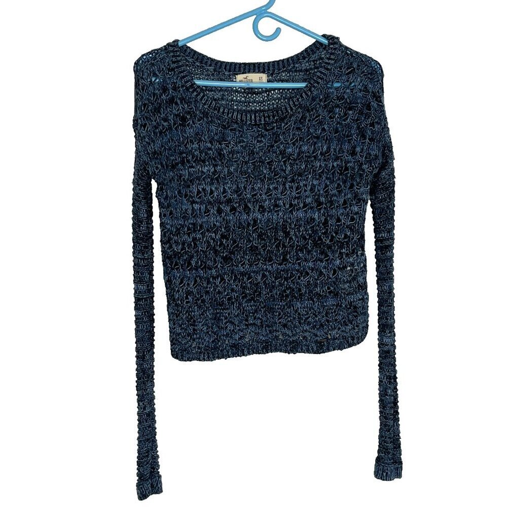 Vtg Hollister Women Open Knit Sweater XS Cotton Y2K Coachella Boho Hippie Marled